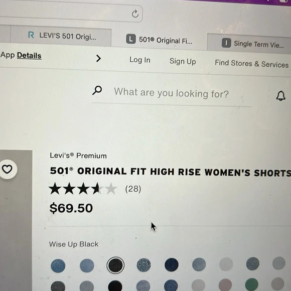 Levi’s 501 original high rise shorts- wise up black - Picture 3 of 8